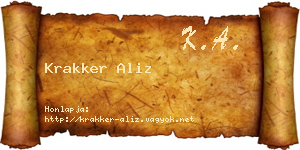 Krakker Aliz névjegykártya